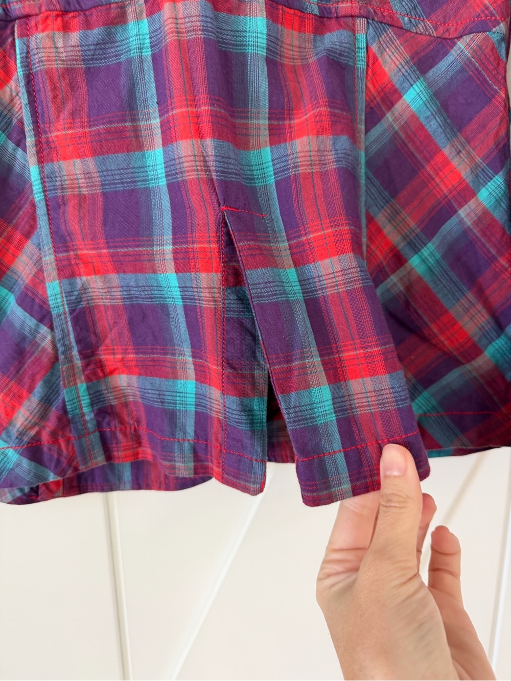 Southern Thread Ruffle Collar Plaid Shirt - Picture 5 of 12